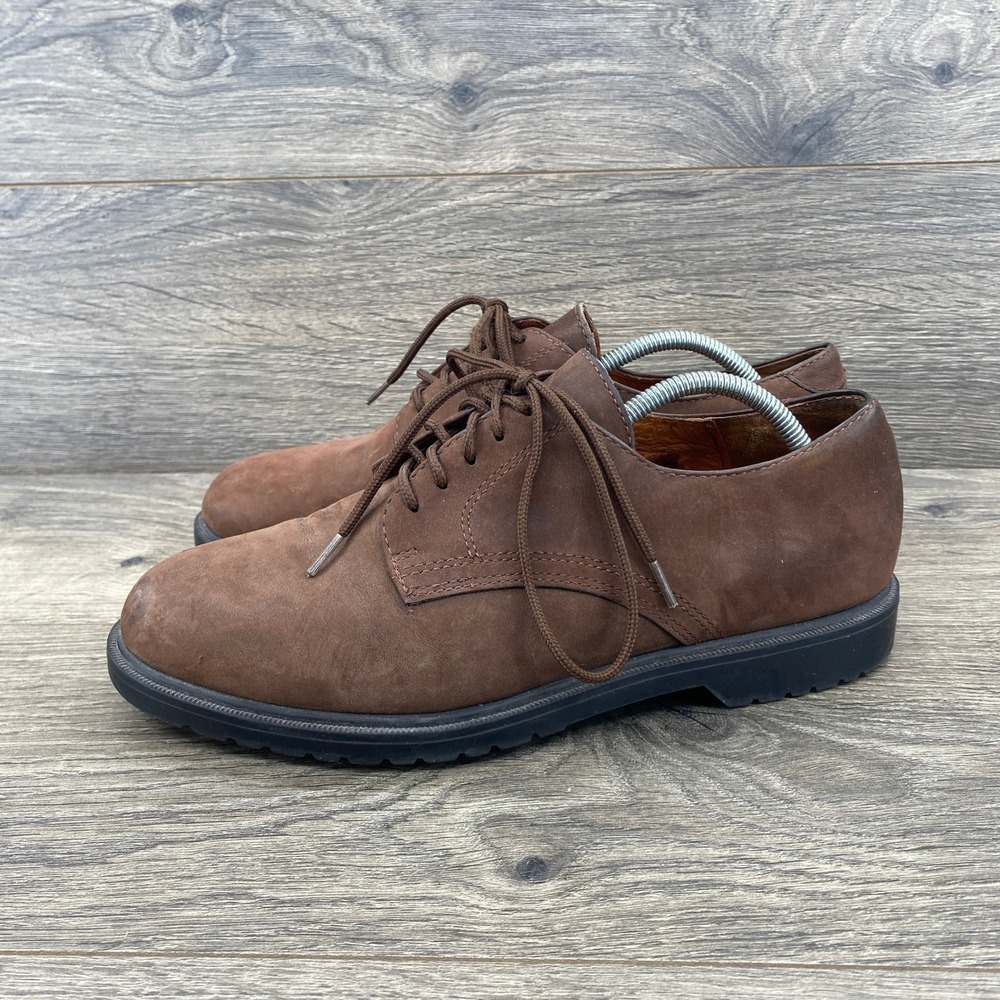 St. Johns Bay Oxford Shoes Mens 7M Brown Nubuck Leather Lace Up Casual Rugged